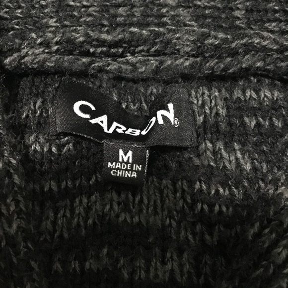 CARBON Cable Knit Black/Gray Cardigan size M - Picture 6 of 13